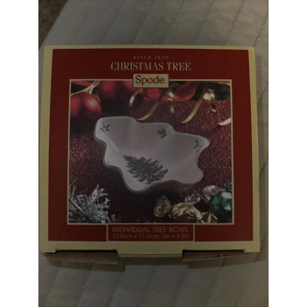 SPODE Christmas‎ Tree Shaped Candy Nut Dish Bowl NIB New